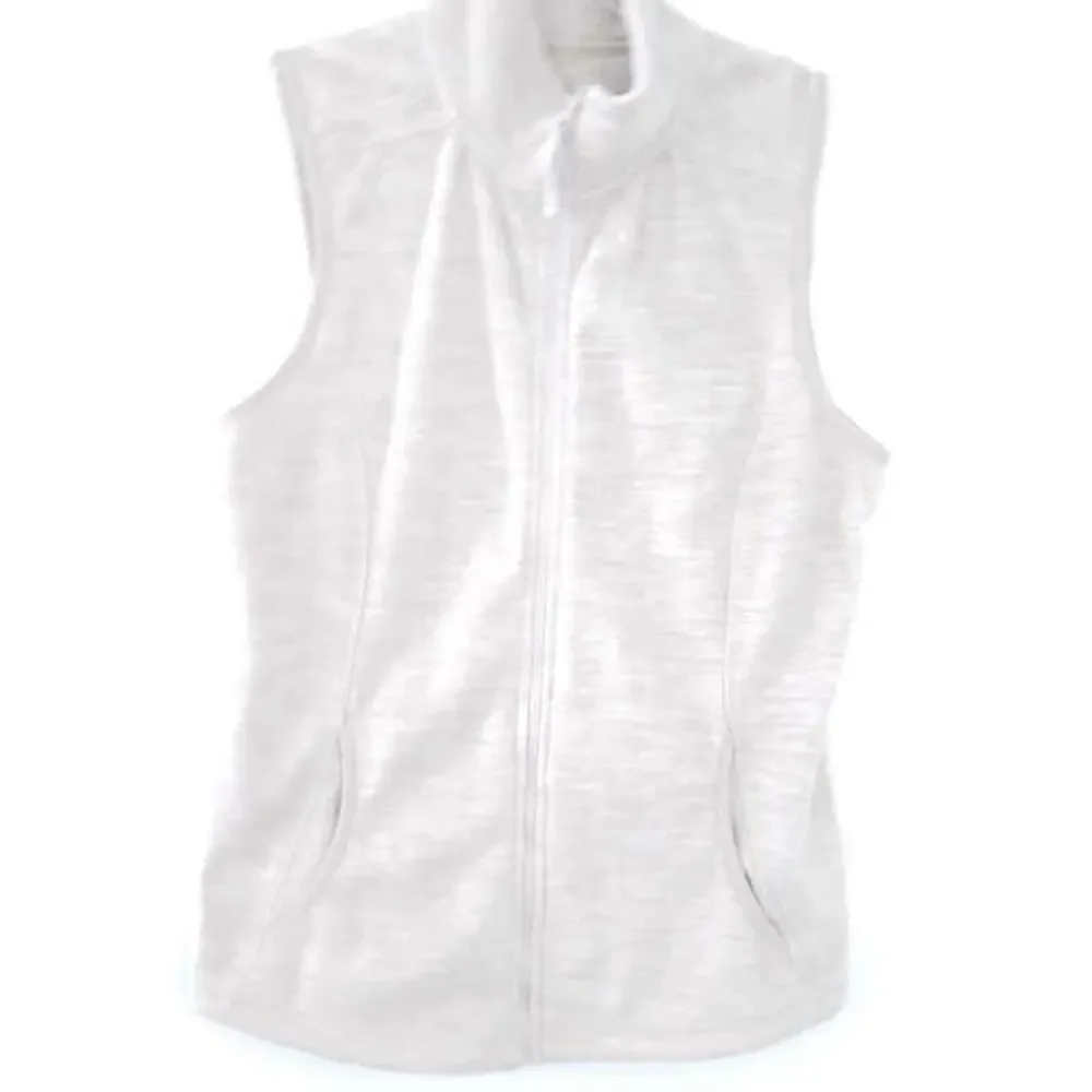 St. Johns Bay Vest Fleece Sleeveless Women SZ Small Oatmeal Beige Brown Coat
